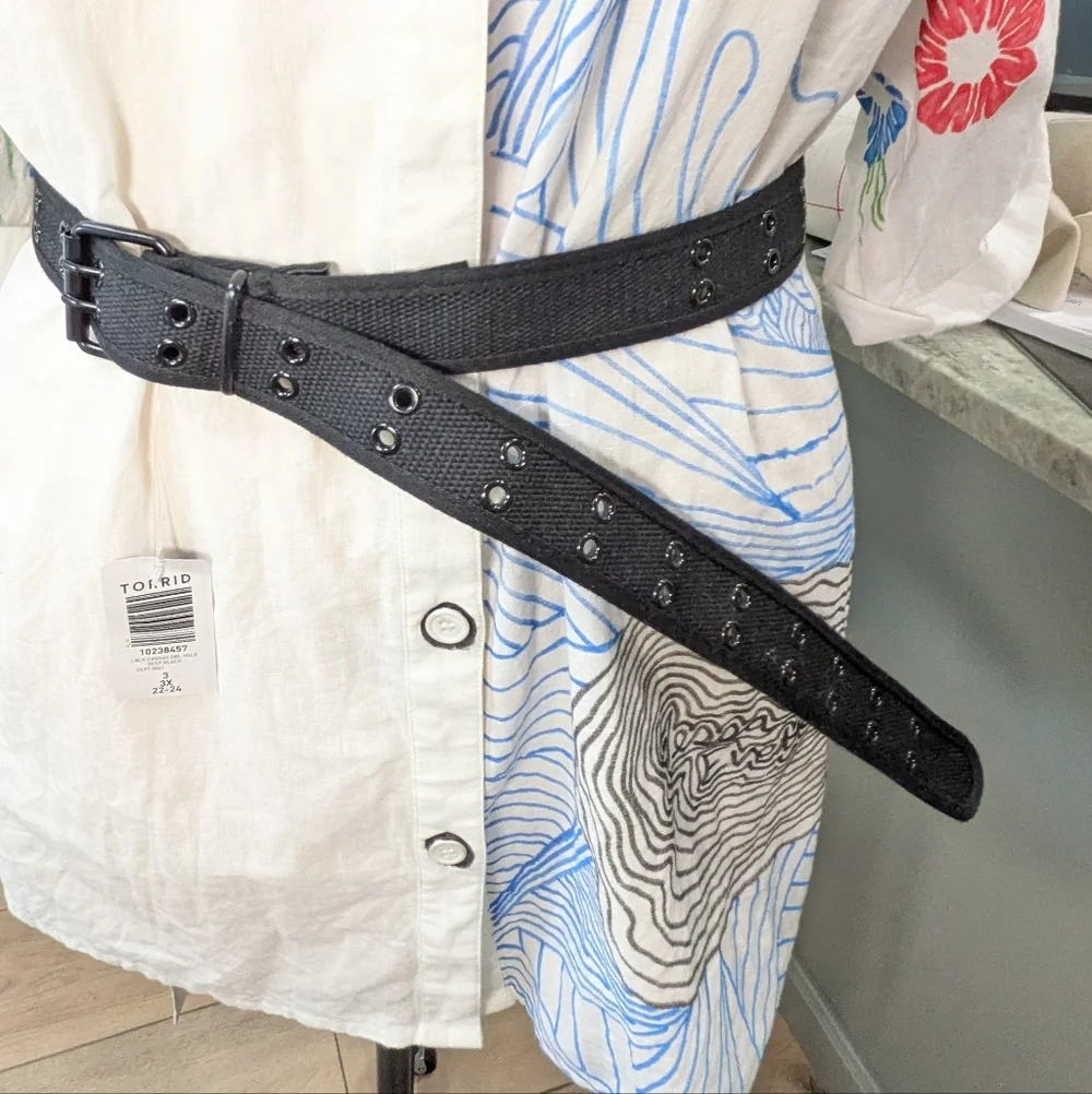 NWT Plus Sized Torrid Canvas Double Row Grommet Belt Goth Grunge Y2K Revival